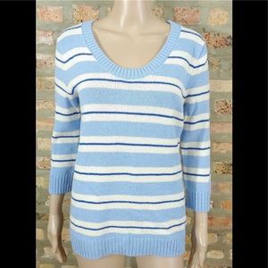 GAP Striped Scoop Neck Preppy Pullover Sweater